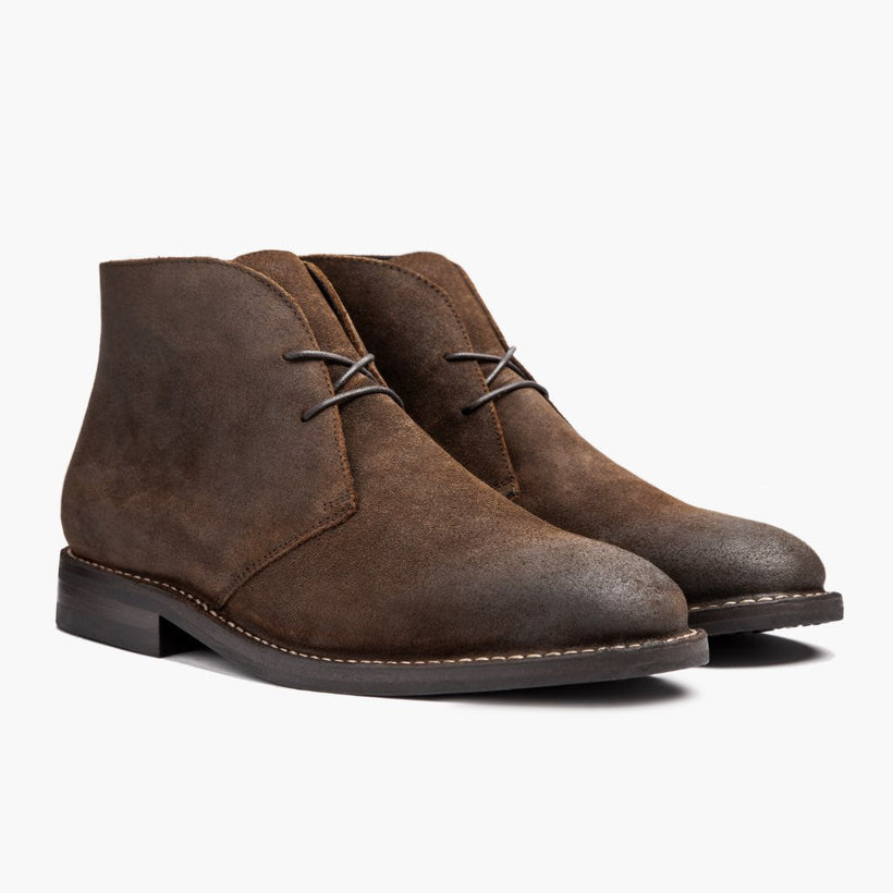 Scout Mocha Leather Boots For Men in Mocha Full-Grain Leather - Lateral Side Profile View | Buy Online