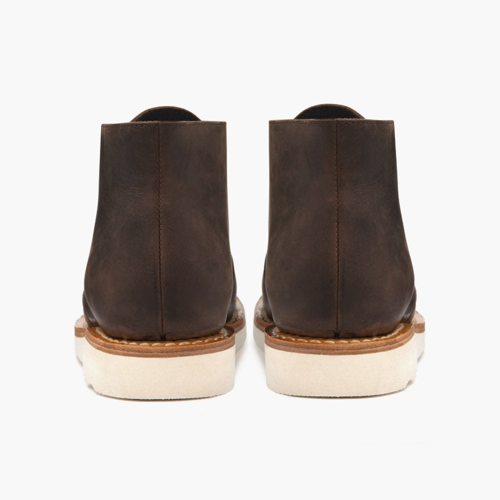 High-Traction Rubber Outsole & Lug Tread Pattern on Scout Tobacco Leather Boots For Men