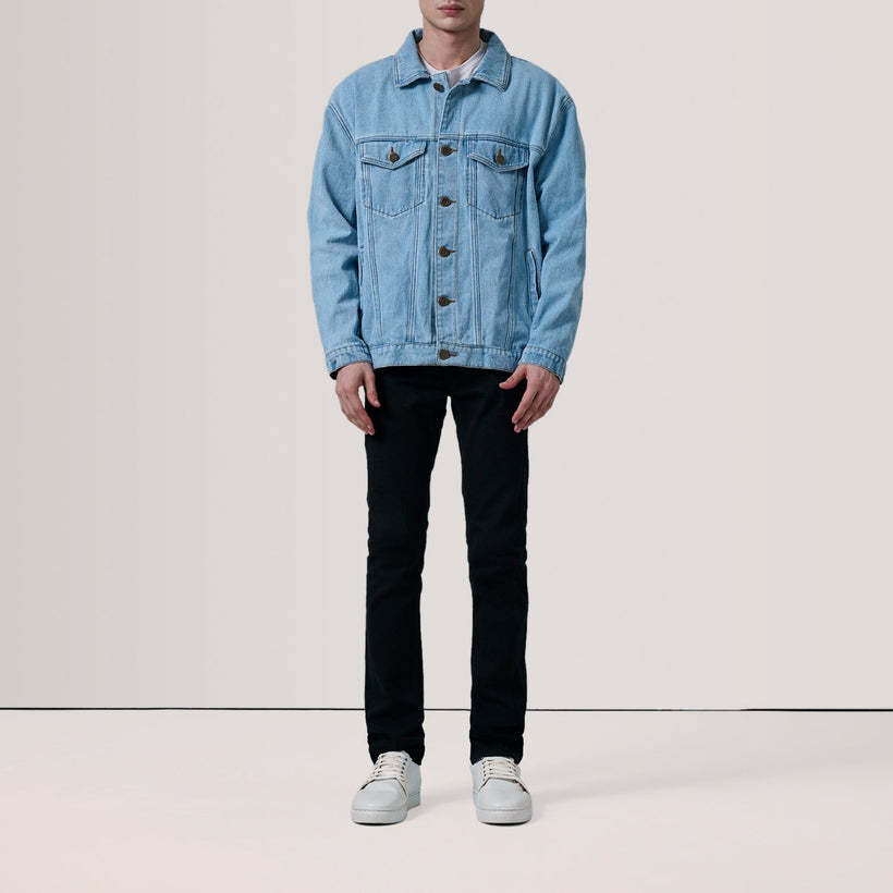 Eddie Light Blue Oversized Denim Trucker Jacket