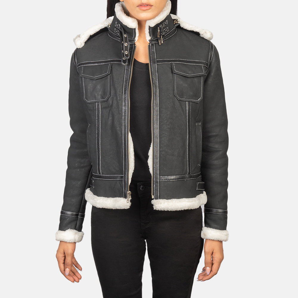 Fiona Hooded Shearling Jacket – alternate product view 1
