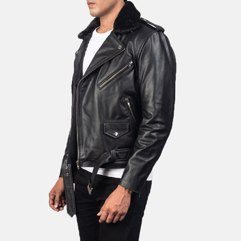 Furton Leather Biker Jacket