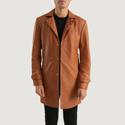 
Open hem & Hem Craftsmanship Construction Detail on Infinity Black Leather Coat
