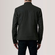 
Close-Up Detail of Classic Collar & Button Hardware on Irwin Olive Waxed Canvas Field Jacket For Men