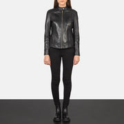 Kelsee Leather Biker Jacket – alternate product view 4