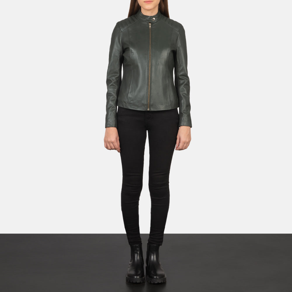 Kelsee Leather Biker Jacket – alternate product view 3