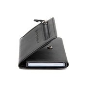 
Solid Antique Brass Hardware & Heavy-Duty Dual Zipper Detail on Gabriela Full-Grain Leather Card Holder
