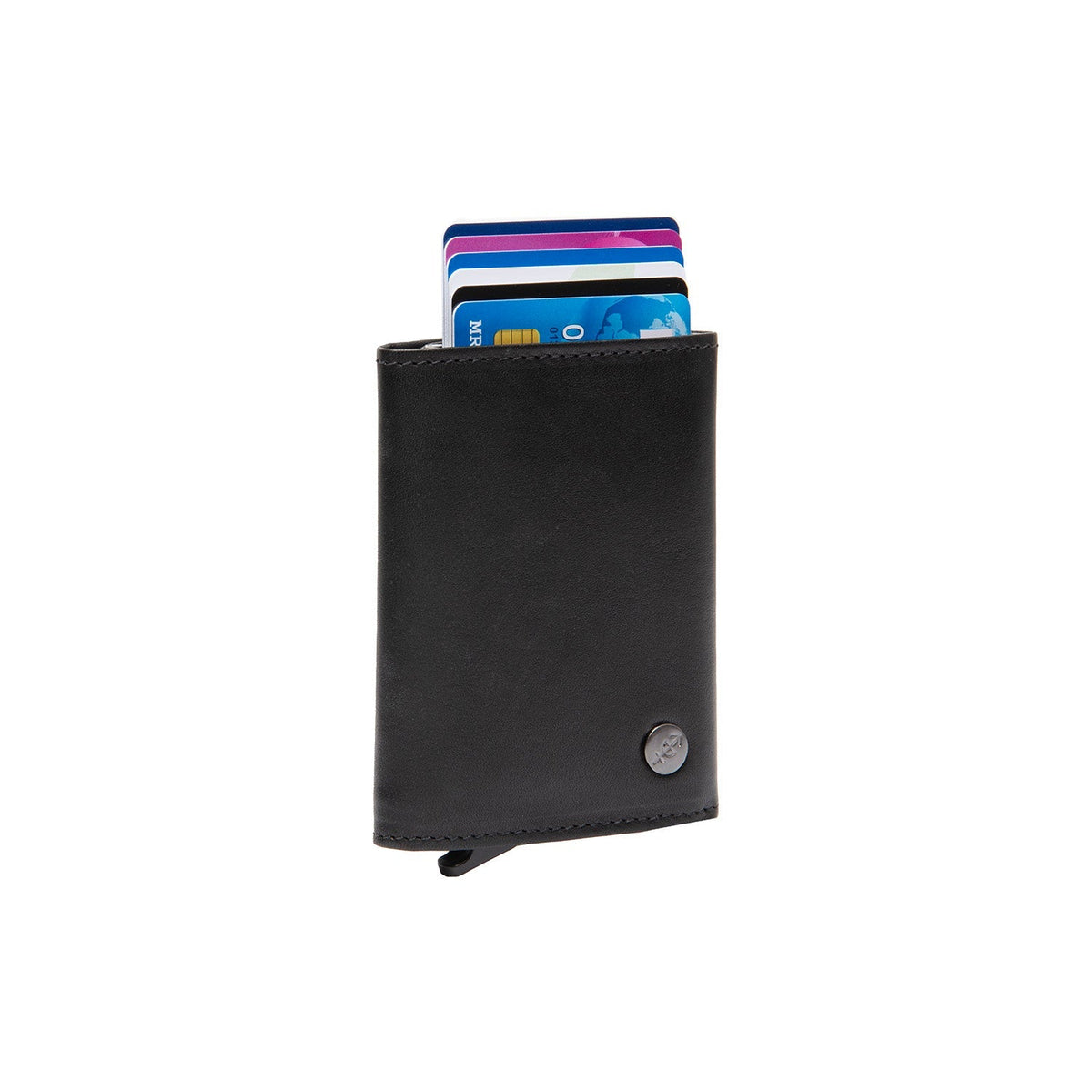 
Gabriela Full-Grain Leather Card Holder in Classic 100% Full-Grain Leather - Full Exterior Front Profile View | Buy Online
