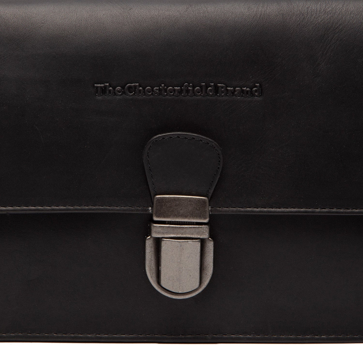 Lucca Full-Grain Leather Crossbody Bag - Structured Side Profile Showing Gusset Depth &amp; Expansion Capacity