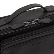Solid Antique Brass Hardware & Heavy-Duty Dual Zipper Detail on Rovon Full-Grain Leather Crossbody Bag
