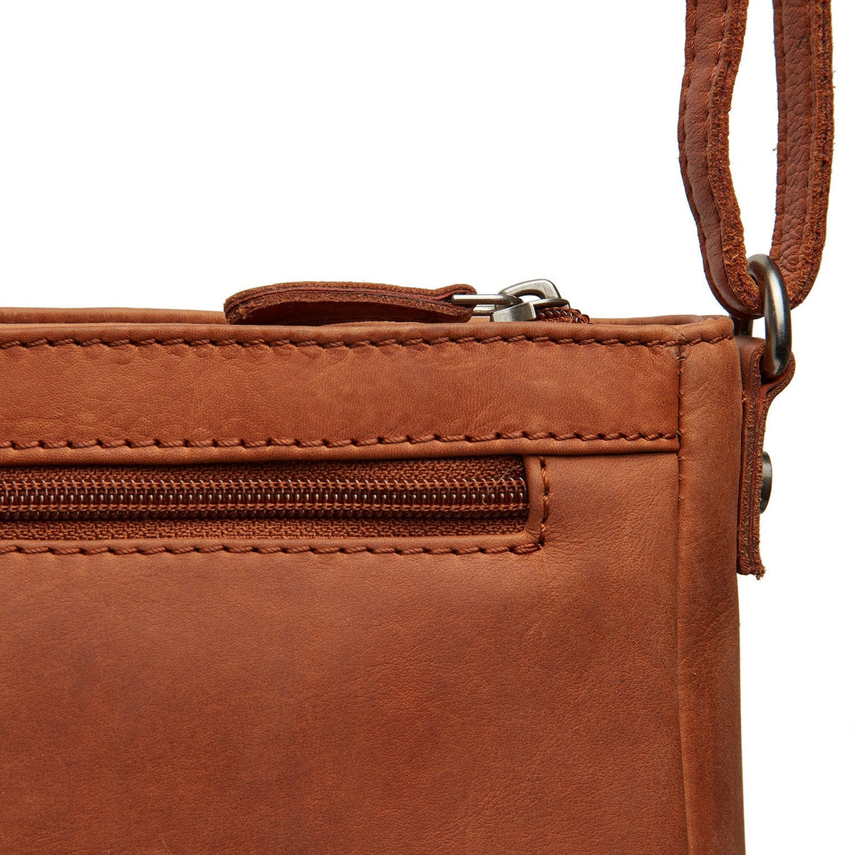
Cognac Leather Crossbody Bag Southampton, detail view 1