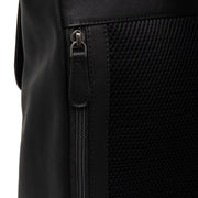 Solid Antique Brass Hardware &amp; Heavy-Duty Dual Zipper Detail on Farrow Full-Grain Leather Laptop Backpack