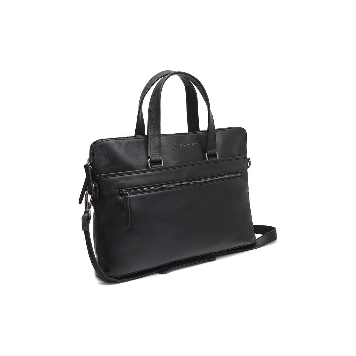 Elvas Full-Grain Leather Laptop Bag in Classic 100% Full-Grain Leather - Full Exterior Front Profile View | Buy Online