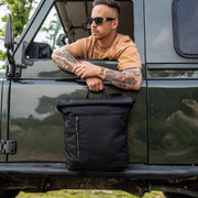 Bornholm Full-Grain Leather Roll-top Backpack - Structured Side Profile Showing Gusset Depth &amp; Expansion Capacity
