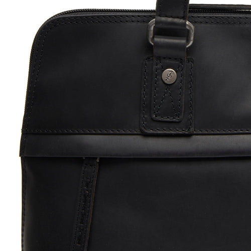 Classic 100% Full-Grain leather Bag - Rear Perspective Showing Reinforced Leather Straps & Stitching