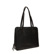 Flint Full-Grain Leather Shoulder Bag in Classic 100% Full-Grain Leather - Full Exterior Front Profile View | Buy Online