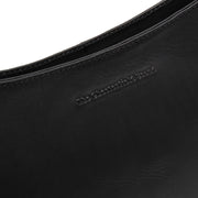 Solid Antique Brass Hardware &amp; Heavy-Duty Dual Zipper Detail on Valentano Full-Grain Leather Shoulder Bag