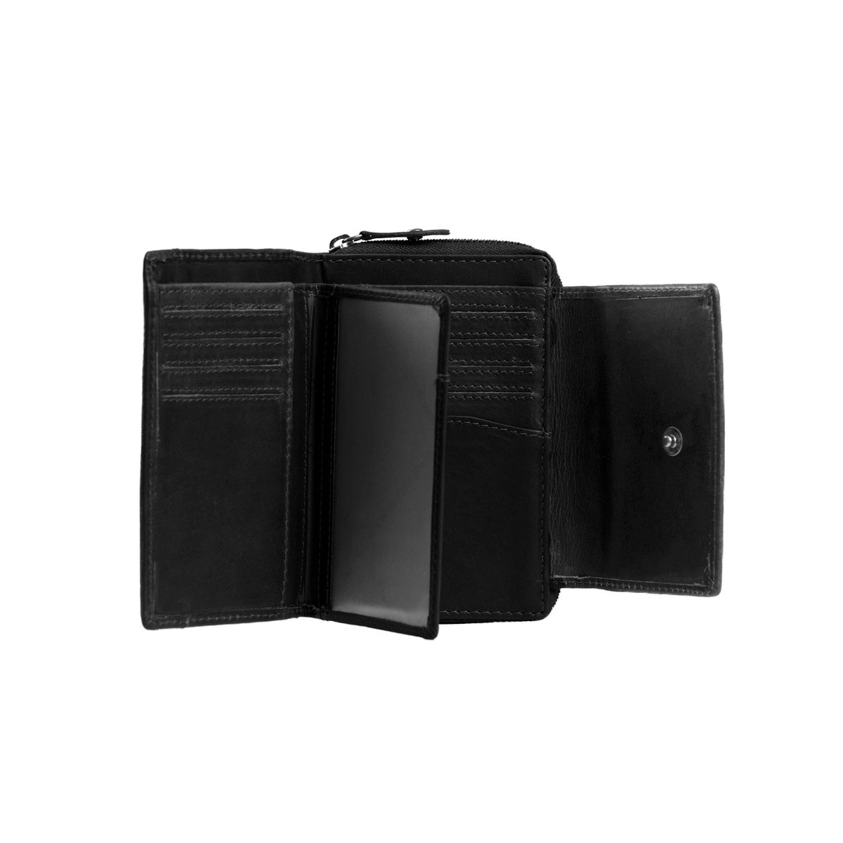 
Ascot Full-Grain Leather Wallet - Structured Side Profile Showing Gusset Depth & Expansion Capacity