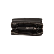 
Solid Antique Brass Hardware & Heavy-Duty Dual Zipper Detail on Salviano Full-Grain Leather Wallet